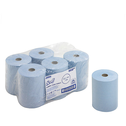 Scott 1-Ply Slimroll Hand Towel Roll, 165m , Blue, Pack of 6