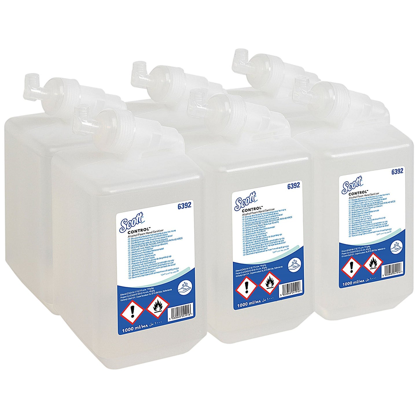 Scott Alcohol Foam Hand Sanitiser 1L (Pack of 6) 6392