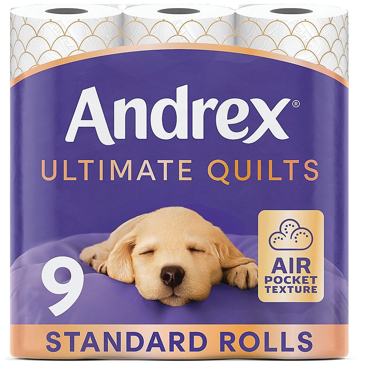 Andrex Ultimate Quilts Toilet Roll, 3-Ply, 155 Sheets Per Roll, Pack of 9 Easy2Order : KC58213
