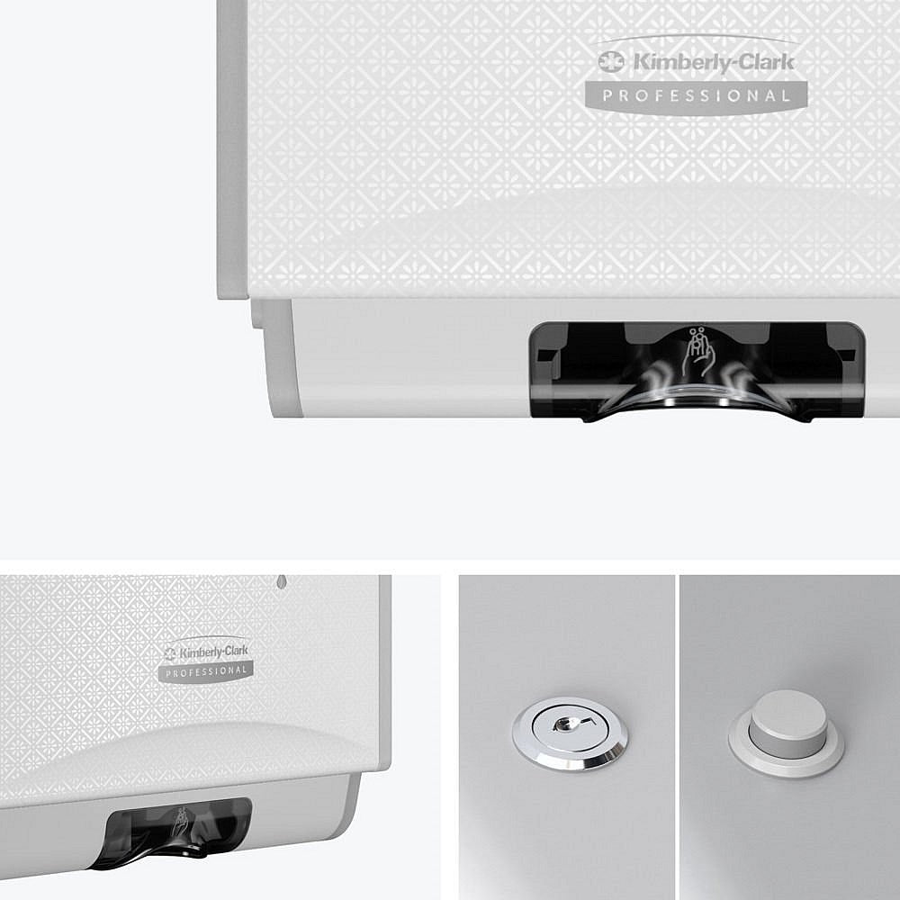 Kimberly Clark Icon Auto Soap and Sanitiser Dispenser White Mosaic Faceplate