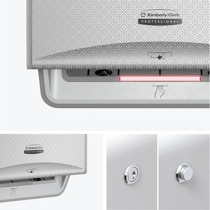 Kimberly Clark Icon Automatic Rolled Hand Towel Dispenser Silver Mosaic Faceplate