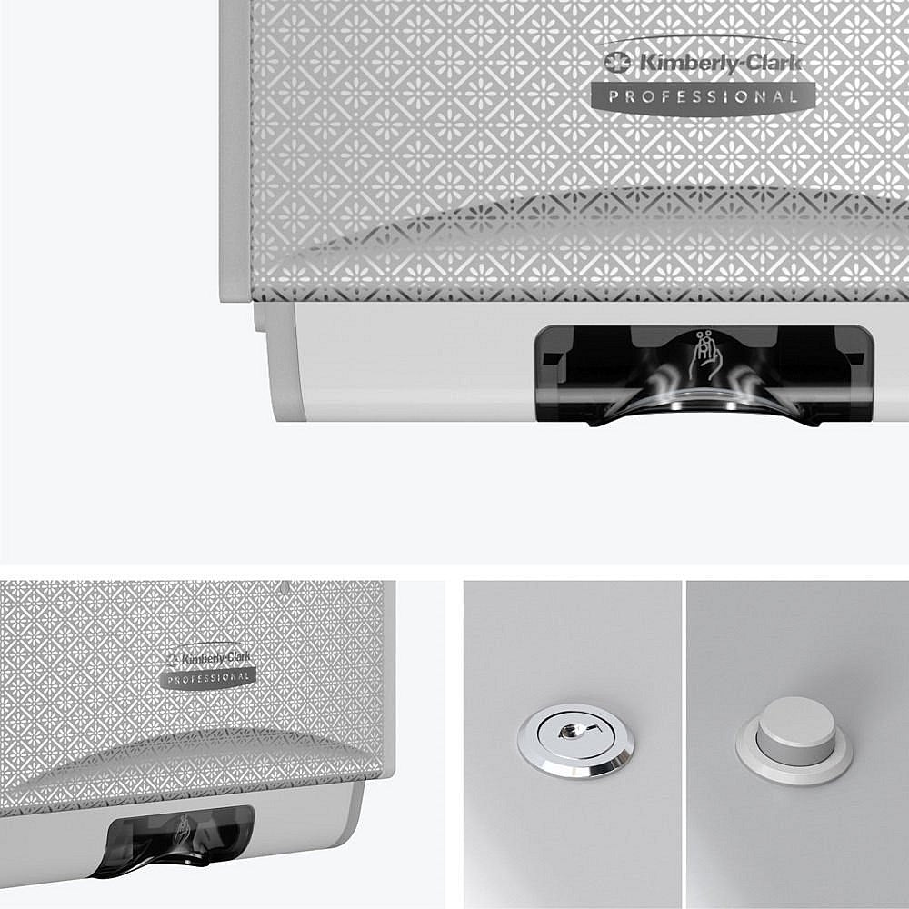 Kimberly Clark Icon Auto Soap and Sanitiser Dispenser, Silver Mosaic Faceplate