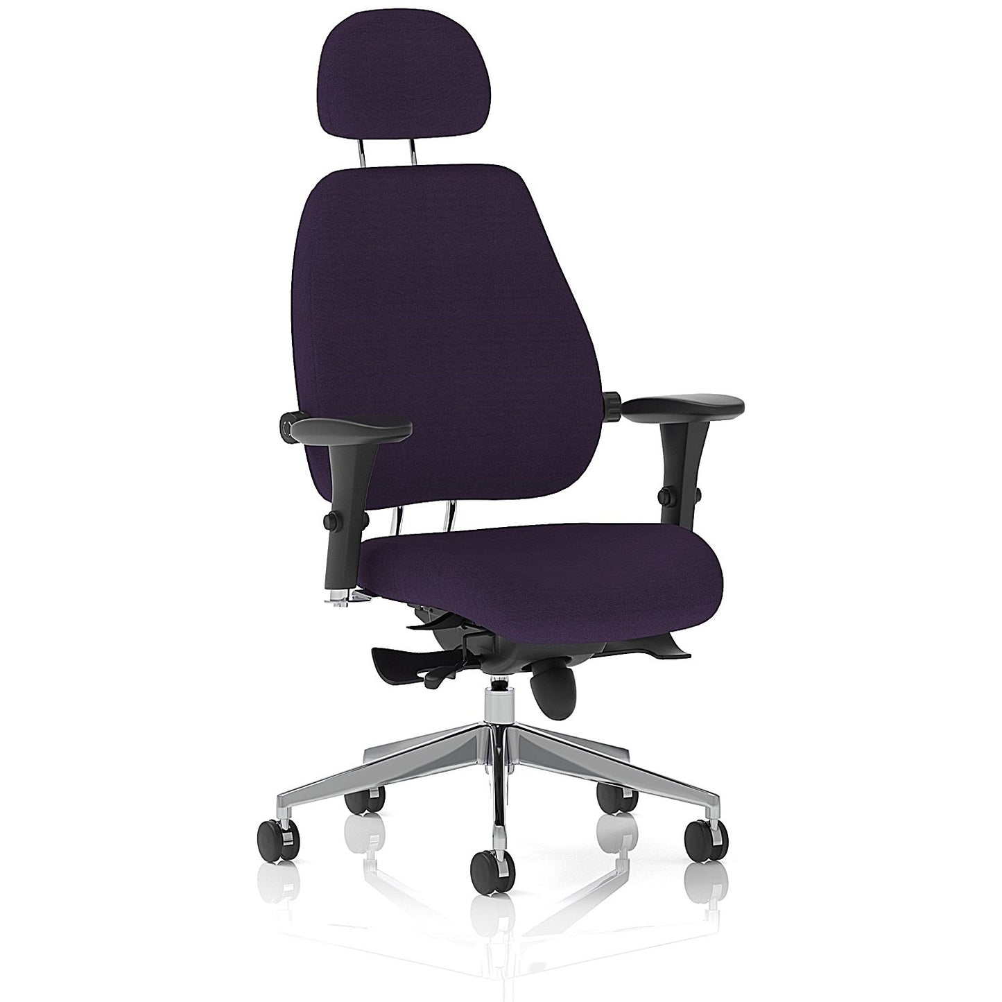 Chiro Plus Ultimate Posture Chair, Headrest, Height Adjustable Arms, Tansy Purple