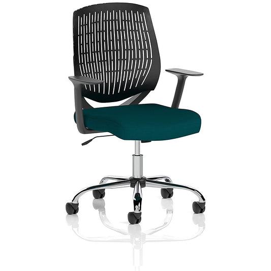 Dura Task Operator Chair, Fixed Height Arms, Maringa Teal