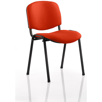 ISO Black Frame Stacking Chair, Tabasco Orange, Pack of 4