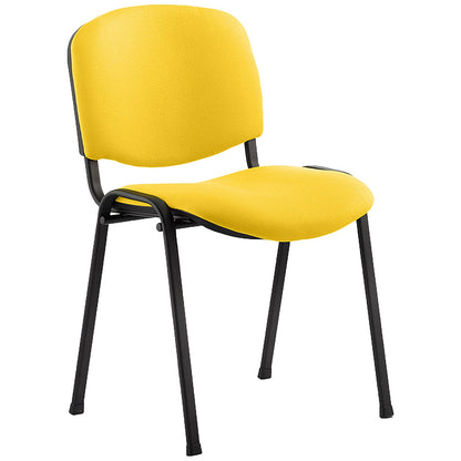 ISO Black Frame Stacking Chair, Senna Yellow, Pack of 4