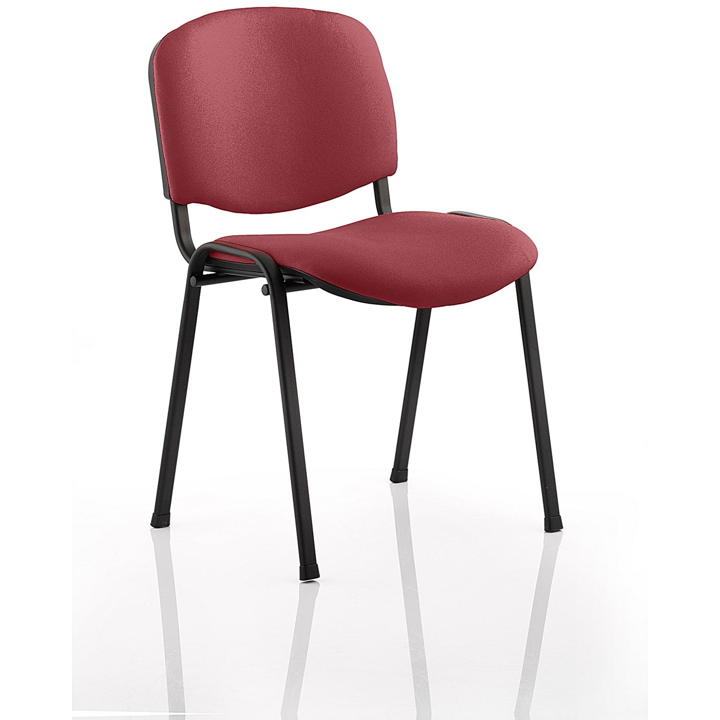 ISO Black Frame Stacking Chair, Ginseng Chilli, Pack of 4