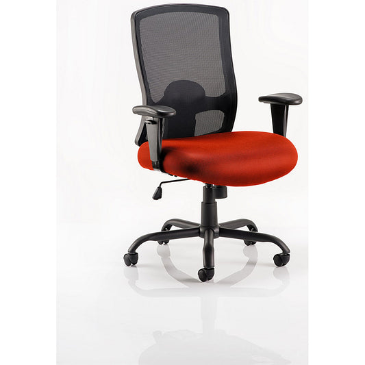 Portland HD Operator Mesh Back Chair, Height Adjustable Arms, Tabasco Orange
