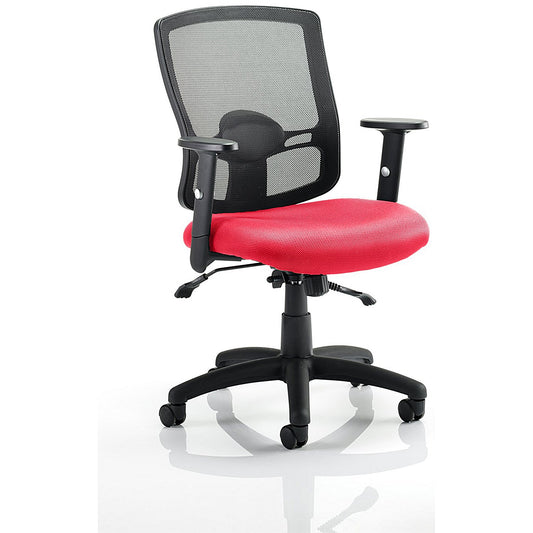 Portland II Operator Mesh Back Chair, Height Adjustable Arms, Bergamot Cherry