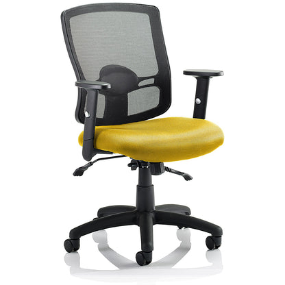 Portland II Operator Mesh Back Chair, Height Adjustable Arms, Senna Yellow
