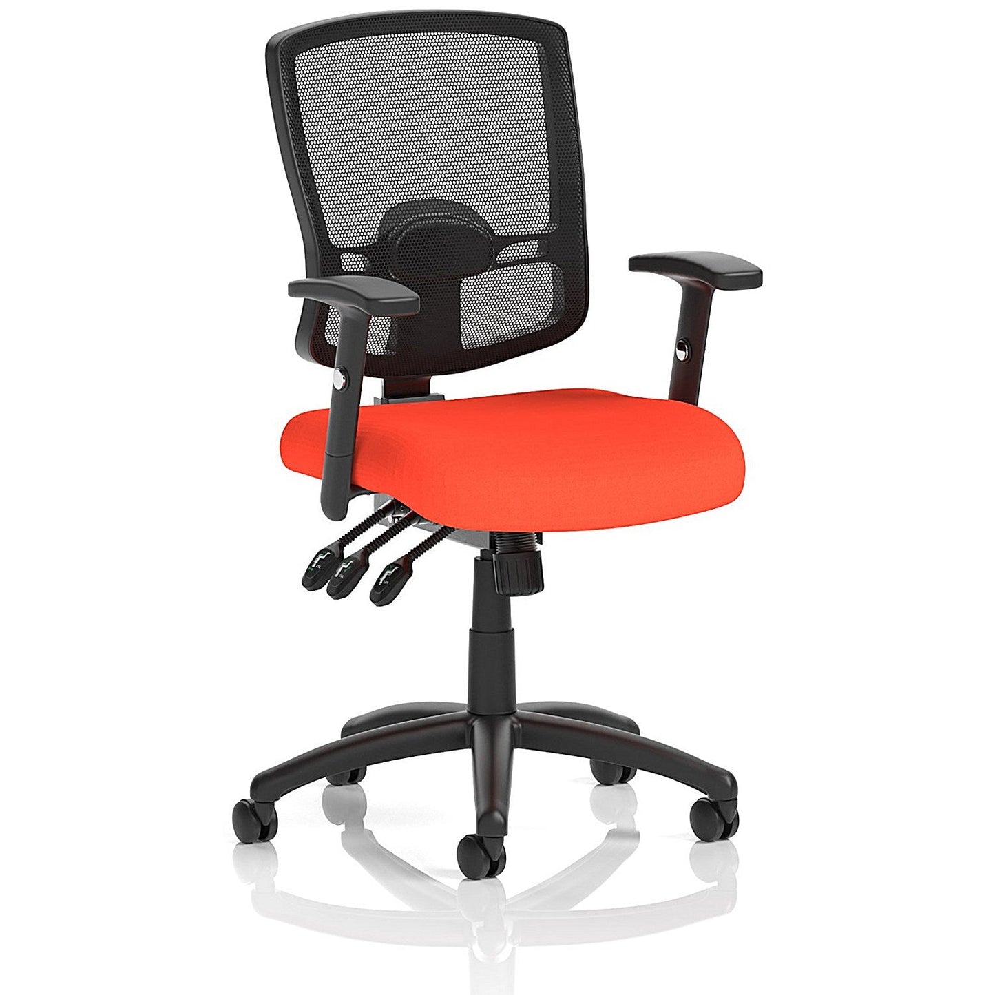 Portland III Operator Mesh Back Chair, Height Adjustable Arms, Tabasco Orange Easy2Order : KCUP0492