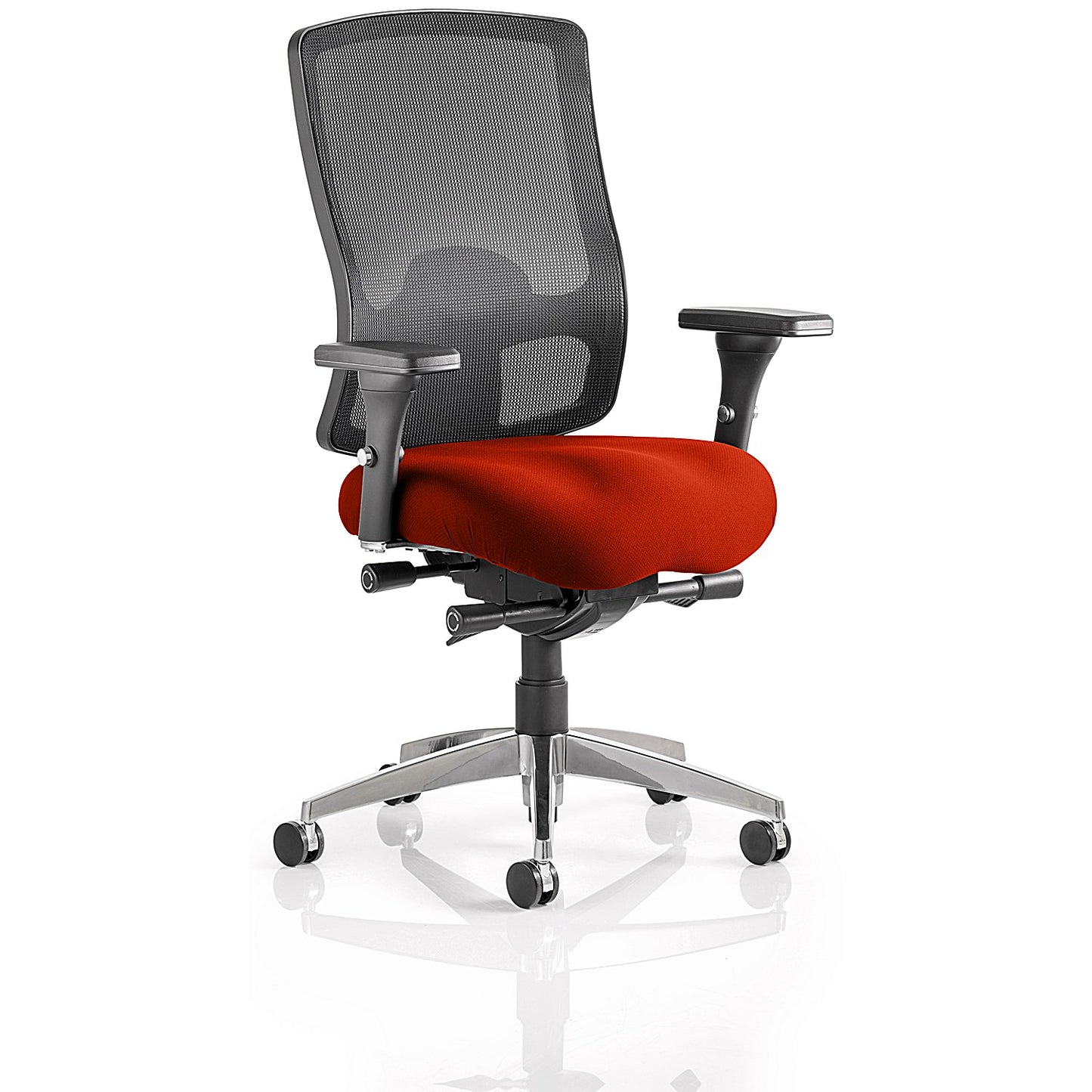 Regent Task Operator Mesh Back Chair, Height Adjustable Arms, Tabasco Orange