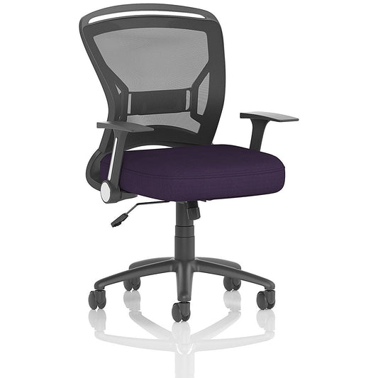 Zeus Task Mesh Back Operator Chair, Folding Arms, Tansy Purple Easy2Order : KCUP0712