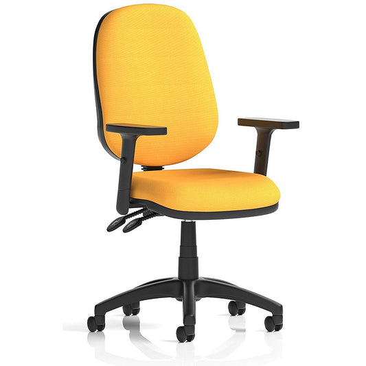 Eclipse Plus II Operator Chair, Height Adjustable Arms, Senna Yellow