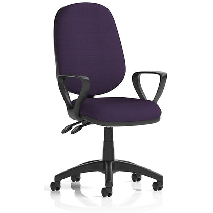 Eclipse Plus II Operator Chair, Fixed Height Arms, Tansy Purple
