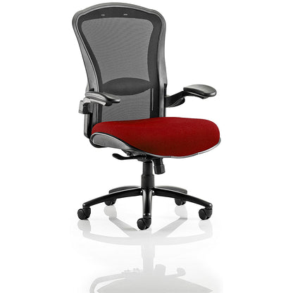 Houston Heavy Duty Mesh Back Task Operator Chair, Height Adjustable Arms, Ginseng Chilli