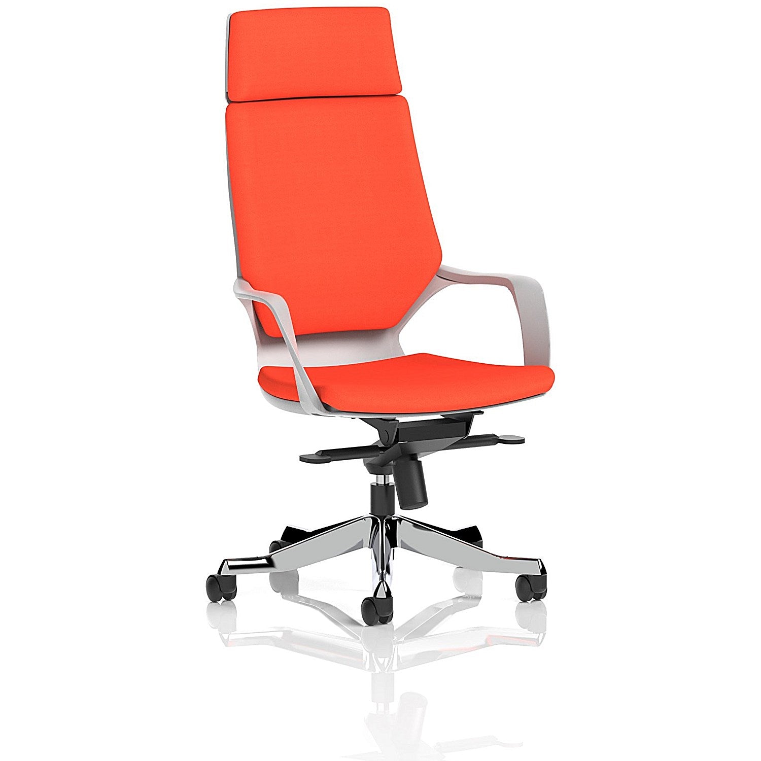 Xenon High Back Executive Chair, Headrest, Fixed Height Arms, Tabasco Orange Easy2Order : KCUP1181