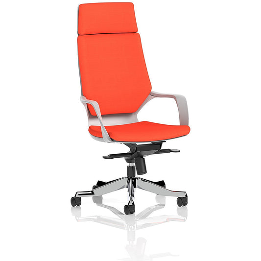 Xenon High Back Executive Chair, Headrest, Fixed Height Arms, Tabasco Orange Easy2Order : KCUP1181