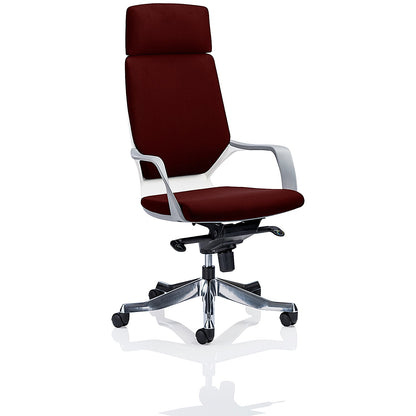 Xenon High Back Executive Chair, Headrest, Fixed Height Arms, Ginseng Chilli