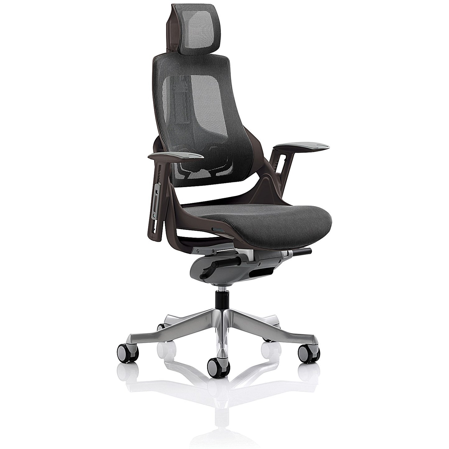 Zure Executive Mesh Back Chair, Headrest, Height Adjustable Arms, Charcoal