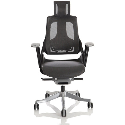 Zure Executive Mesh Back Chair, Headrest, Height Adjustable Arms, Charcoal