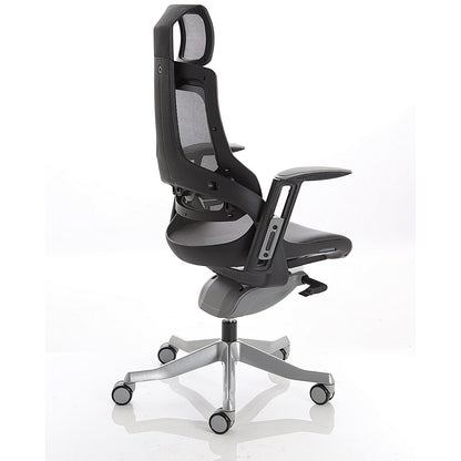 Zure Executive Mesh Back Chair, Headrest, Height Adjustable Arms, Charcoal