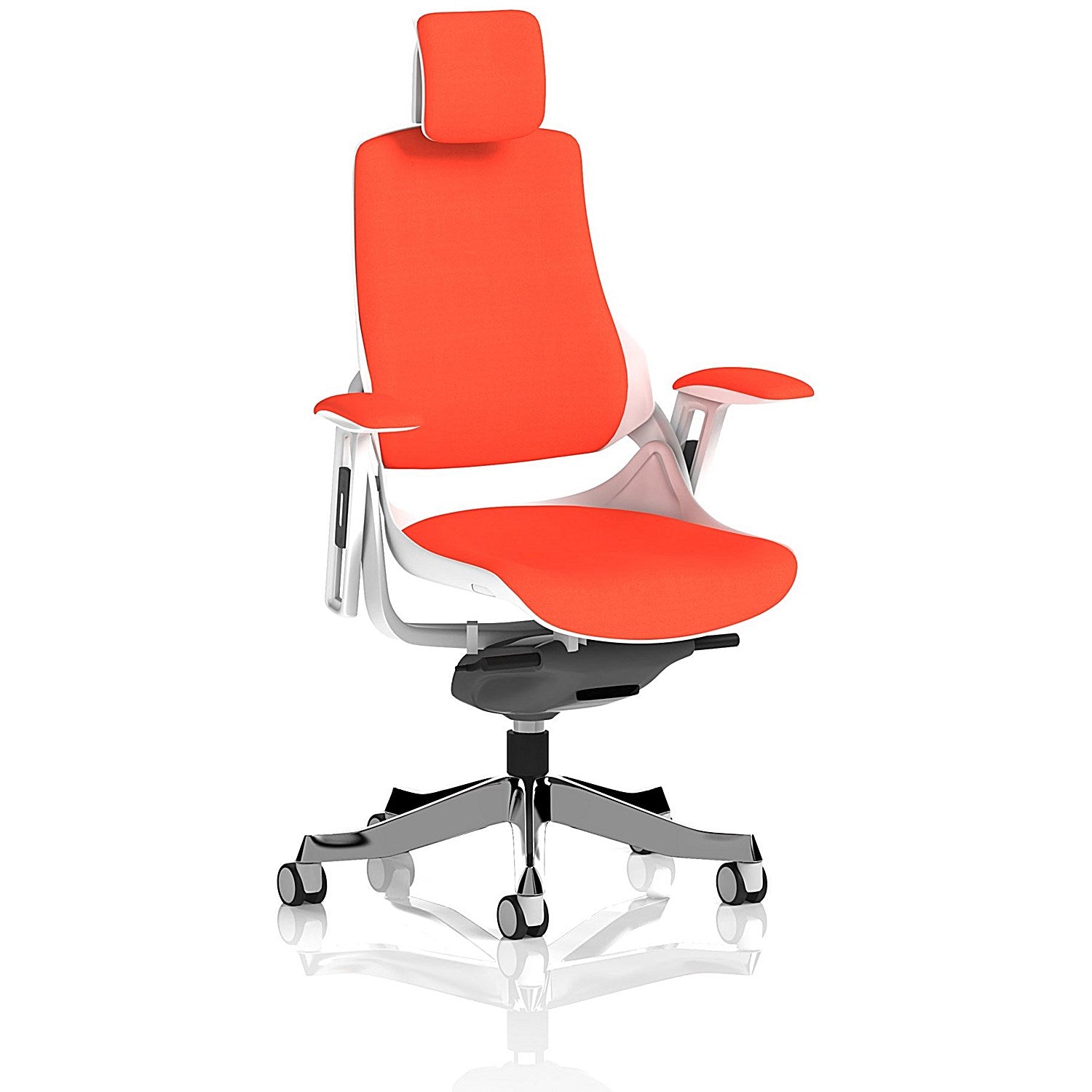 Zure Executive Chair, Headrest, Height Adjustable Arms, Tabasco Orange Easy2Order : KCUP1284