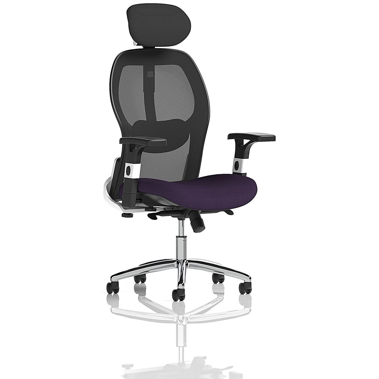 Sanderson II Mesh Back Operator Chair, Headrest, Height Adjustable Arms, Tansy Purple Easy2Order : KCUP1362