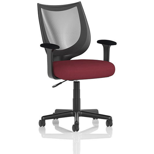 Camden Mesh Back Operator Chair, Fixed Height Arms, Ginseng Chilli