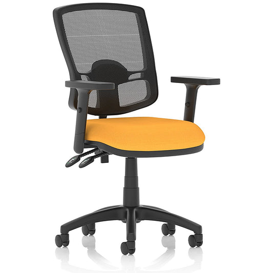 Eclipse Plus II Deluxe Mesh Back Operator Chair, Height Adjustable Arms, Senna Yellow