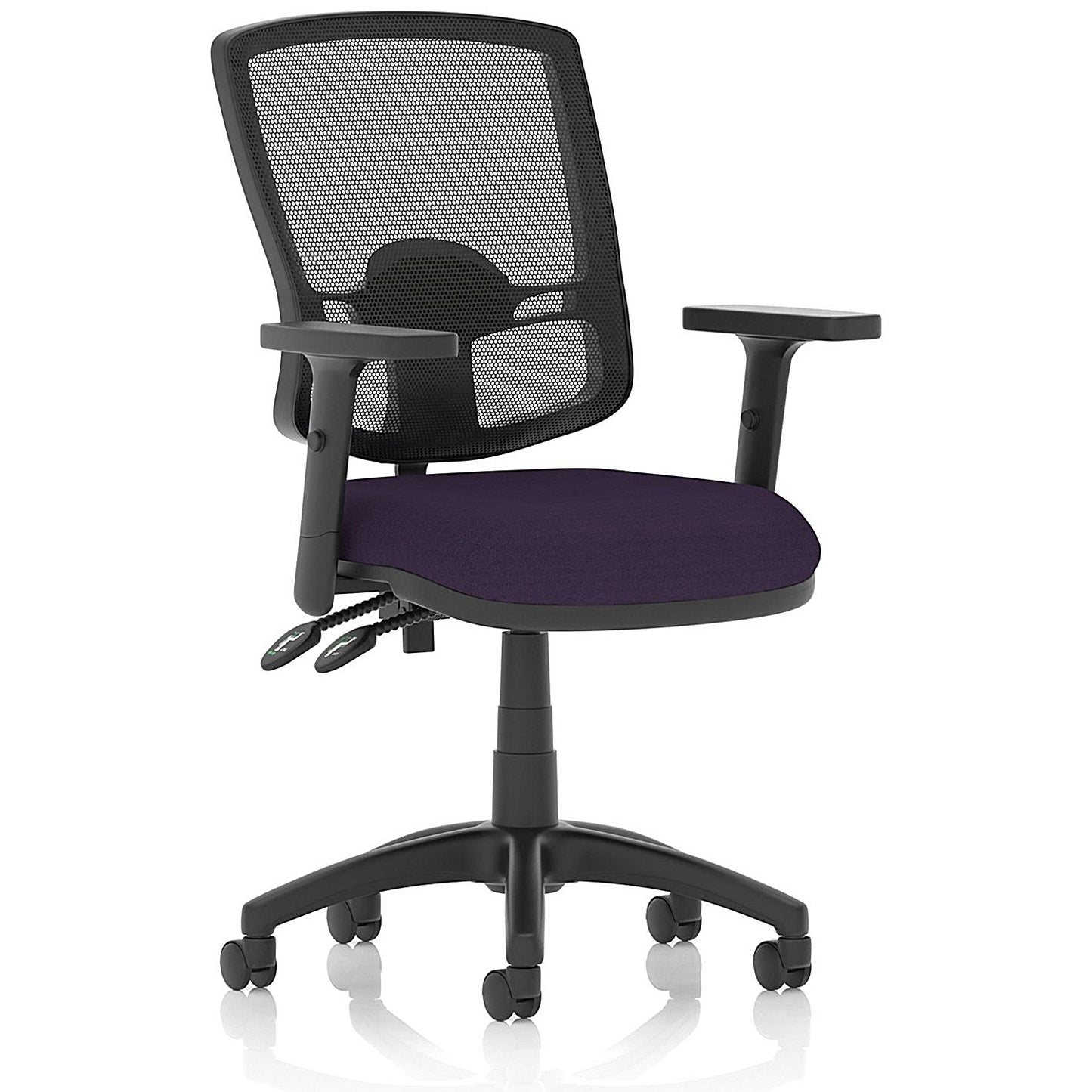 Eclipse Plus II Deluxe Mesh Back Operator Chair, Height Adjustable Arms, Tansy Purple