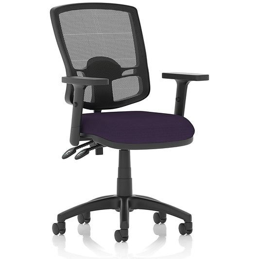 Eclipse Plus II Deluxe Mesh Back Operator Chair, Height Adjustable Arms, Tansy Purple