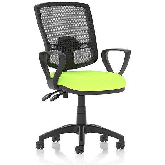 Eclipse Plus II Deluxe Mesh Back Operator Chair, Fixed Height Arms, Myrrh Green
