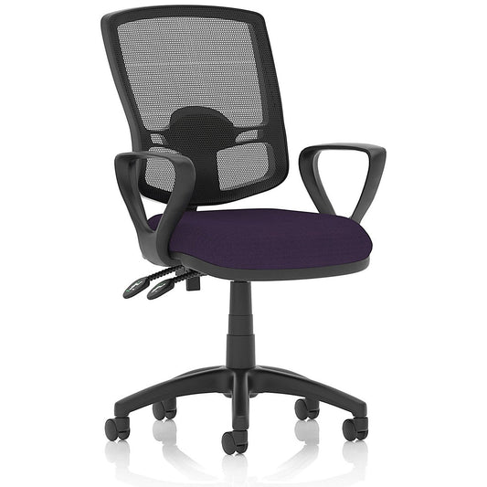 Eclipse Plus II Deluxe Mesh Back Operator Chair, Fixed Height Arms, Tansy Purple Easy2Order : KCUP1627