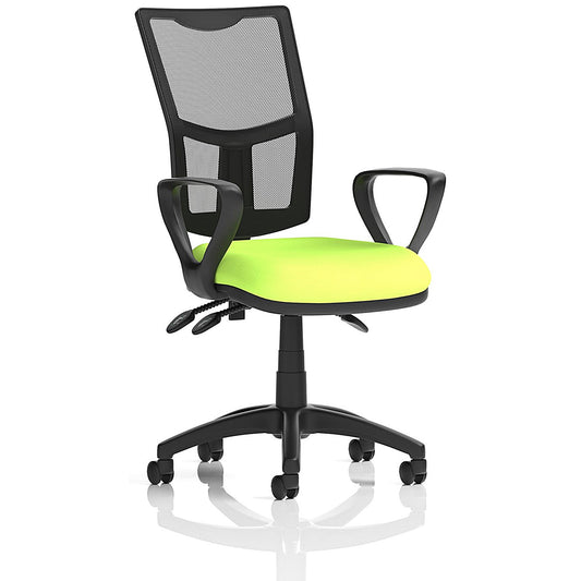 Eclipse Plus III Mesh Back Operator Chair, Fixed Height Arms, Myrrh Green