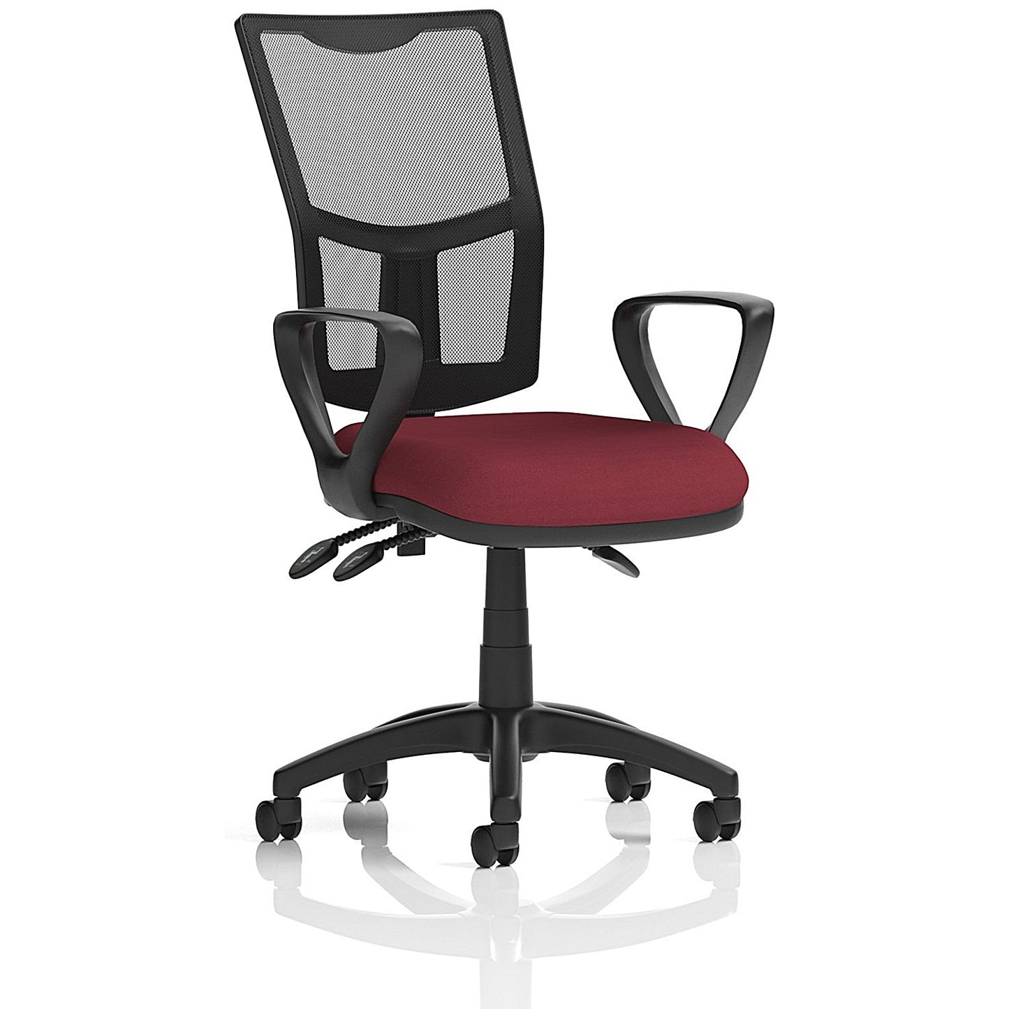 Eclipse Plus III Mesh Back Operator Chair, Fixed Height Arms, Ginseng Chilli