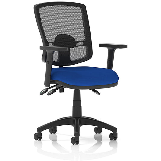 Eclipse Plus III Deluxe Mesh Back Operator Chair, Height Adjustable Arms, Stevia Blue