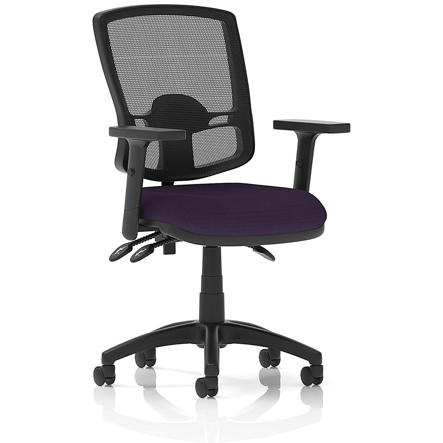 Eclipse Plus III Deluxe Mesh Back Operator Chair, Height Adjustable Arms, Tansy Purple