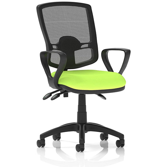Eclipse Plus III Deluxe Mesh Back Operator Chair, Fixed Height Arms, Myrrh Green Easy2Order : KCUP1687