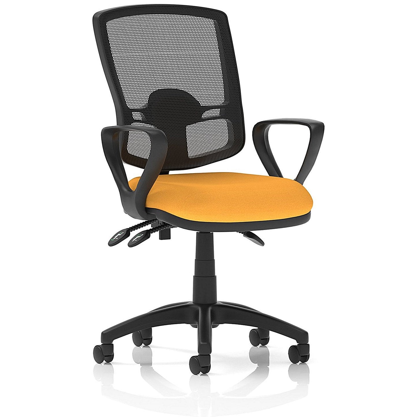Eclipse Plus III Deluxe Mesh Back Operator Chair, Fixed Height Arms, Senna Yellow Easy2Order : KCUP1688