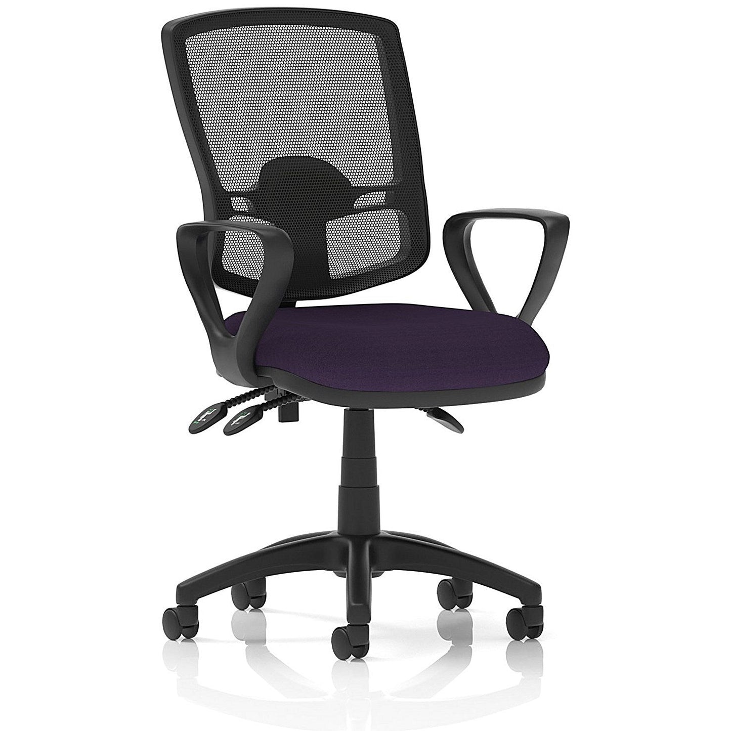 Eclipse Plus III Deluxe Mesh Back Operator Chair, Fixed Height Arms, Tansy Purple Easy2Order : KCUP1690