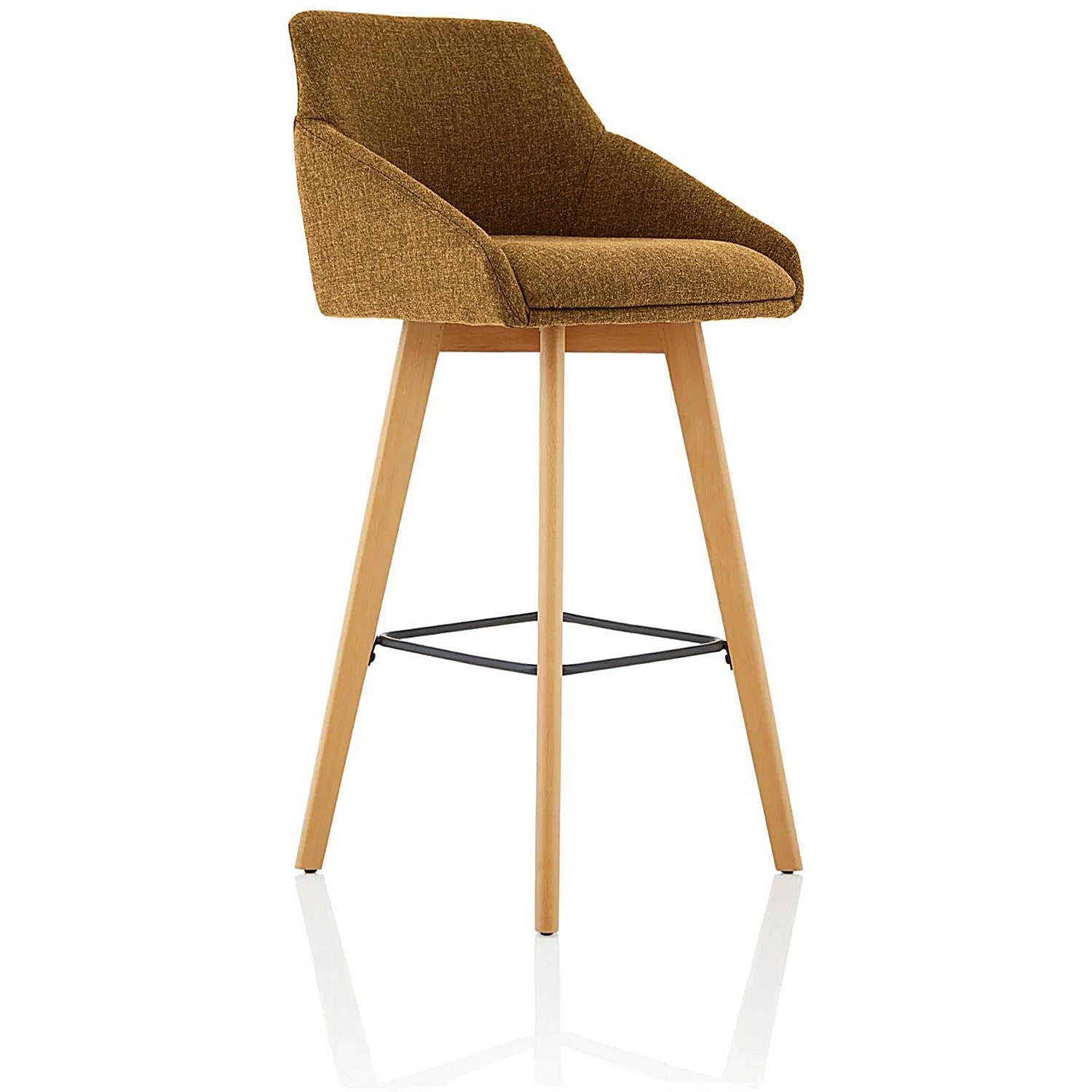 Carmen Bespoke Fabric Wooden Leg High Stool, Copper Easy2Order : KCUP1948
