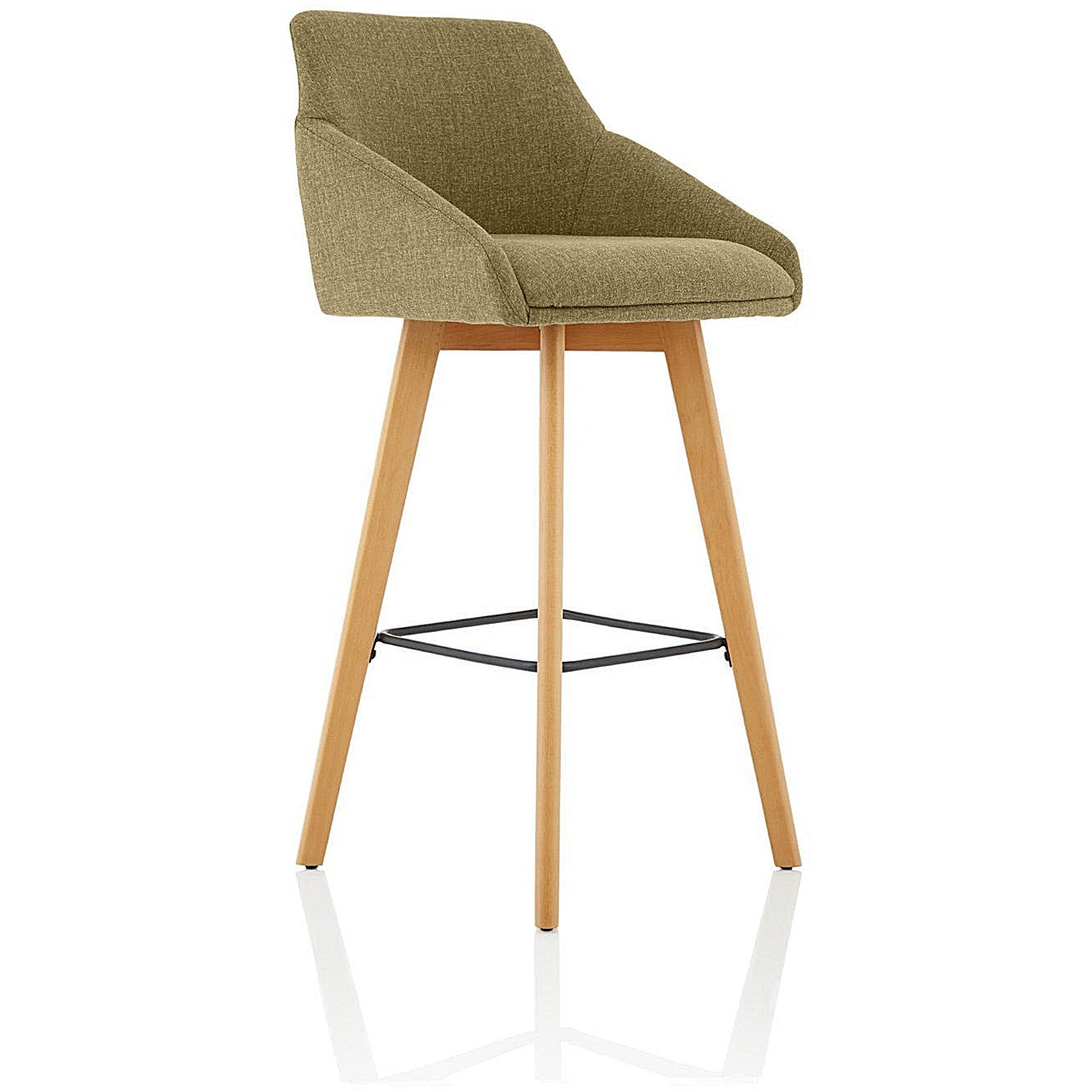 Carmen Bespoke Fabric Wooden Leg High Stool, Wire Easy2Order : KCUP1951