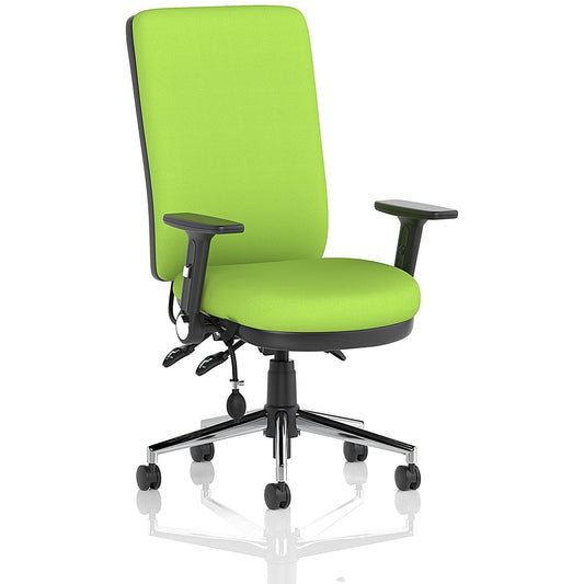 Chiro High Back Task Operators Chair, Height Adjustable & Folding Arms, Myrrh Green Easy2Order : KCUP1955