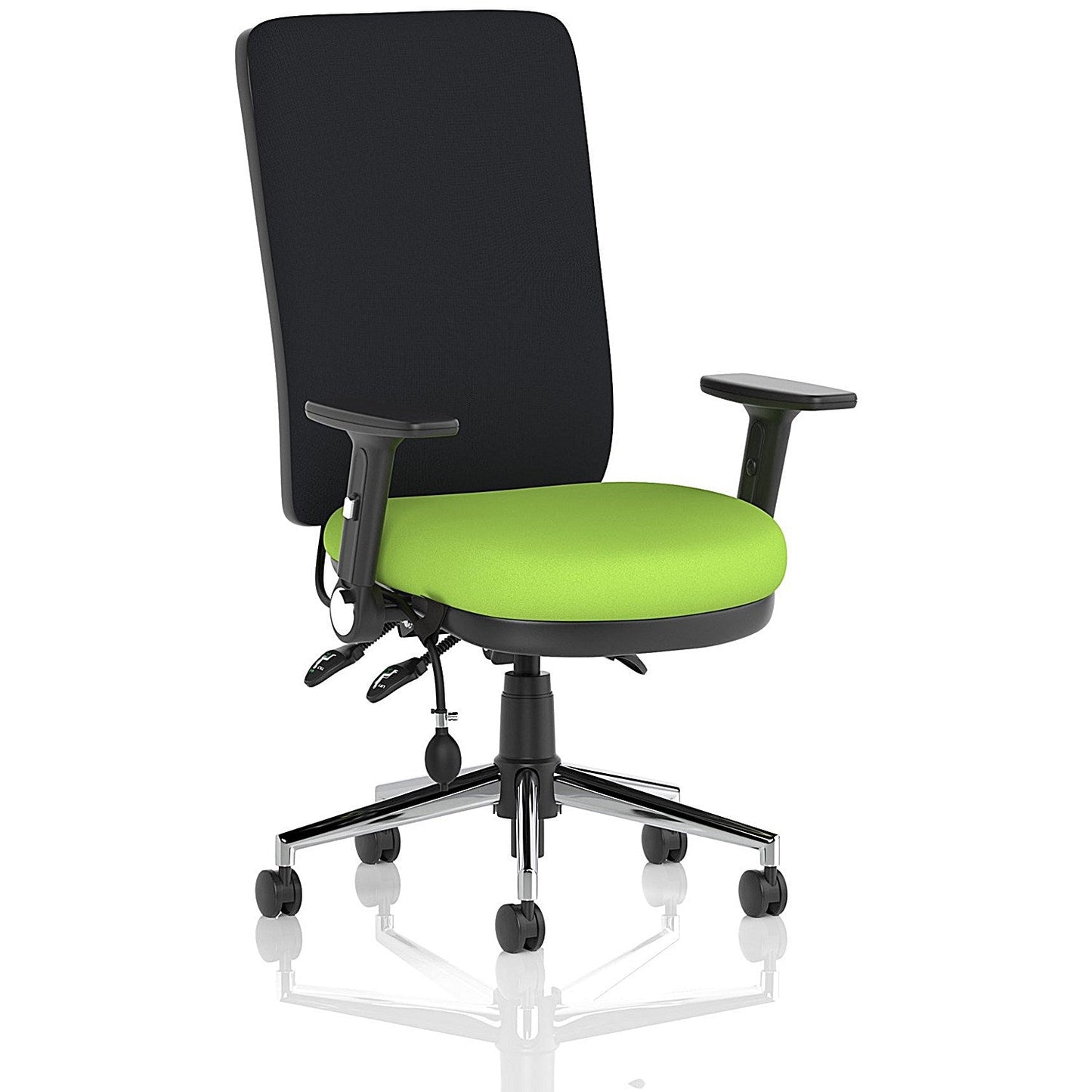 Chiro High Back Task Operators Chair, Height Adjustable & Folding Arms, Myrrh Green Easy2Order : KCUP1963