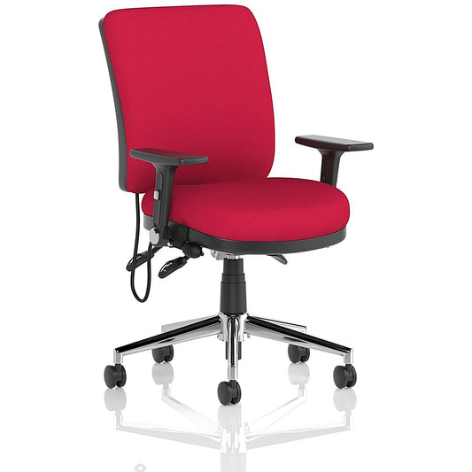 Chiro Medium Back Task Operators Chair, Height Adjustable & Folding Arms, Bergamot Cherry Easy2Order : KCUP1968