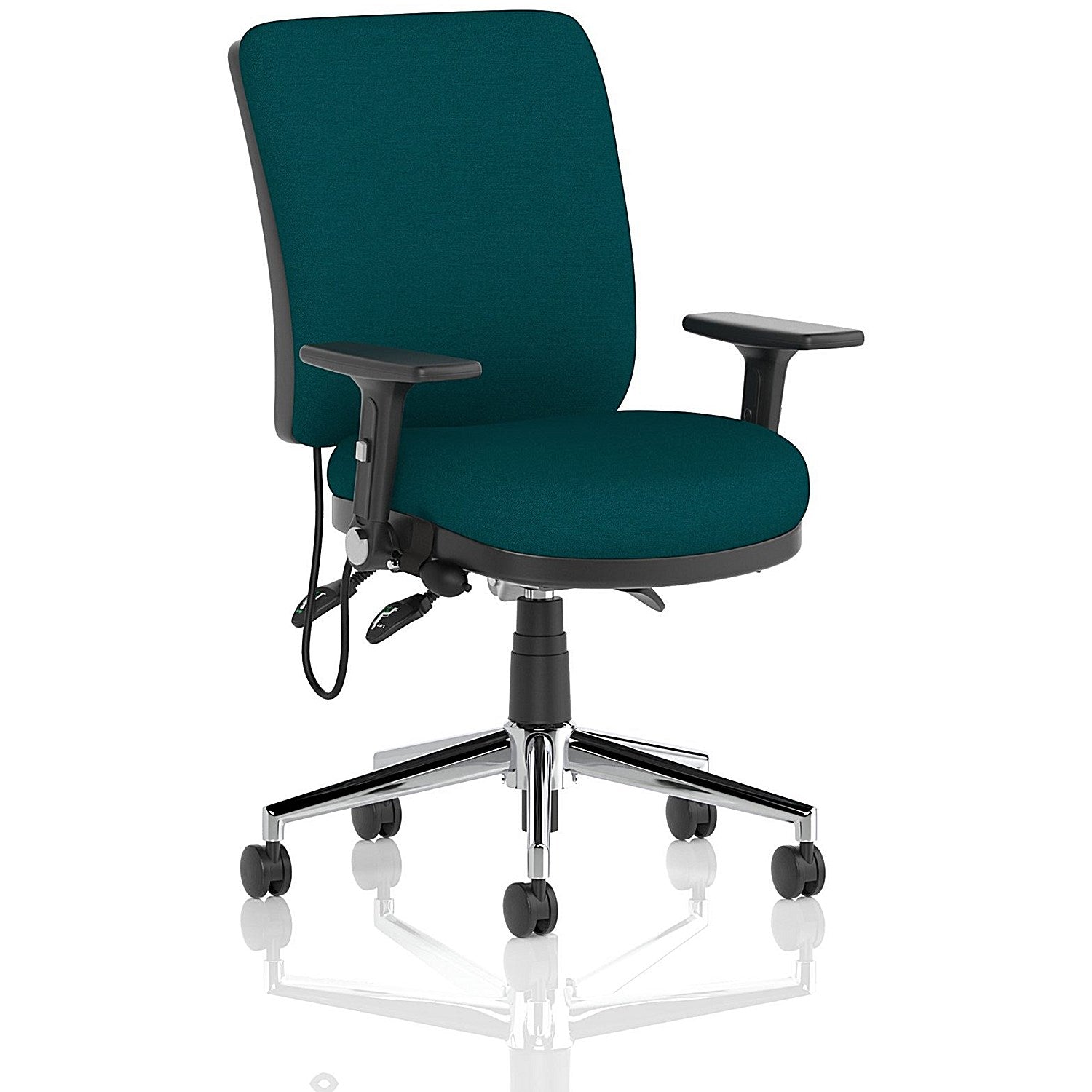 Chiro Medium Back Task Operators Chair, Height Adjustable & Folding Arms, Maringa Teal Easy2Order : KCUP1970