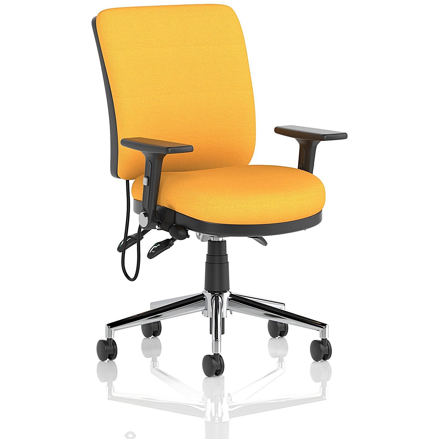 Chiro Medium Back Task Operators Chair, Height Adjustable & Folding Arms, Senna Yellow Easy2Order : KCUP1972