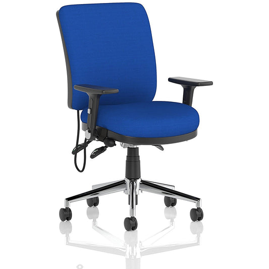 Chiro Medium Back Task Operators Chair, Height Adjustable & Folding Arms, Stevia Blue Easy2Order : KCUP1973