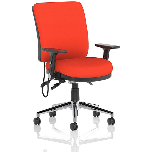 Chiro Medium Back Task Operators Chair, Height Adjustable & Folding Arms, Tabasco Orange Easy2Order : KCUP1974